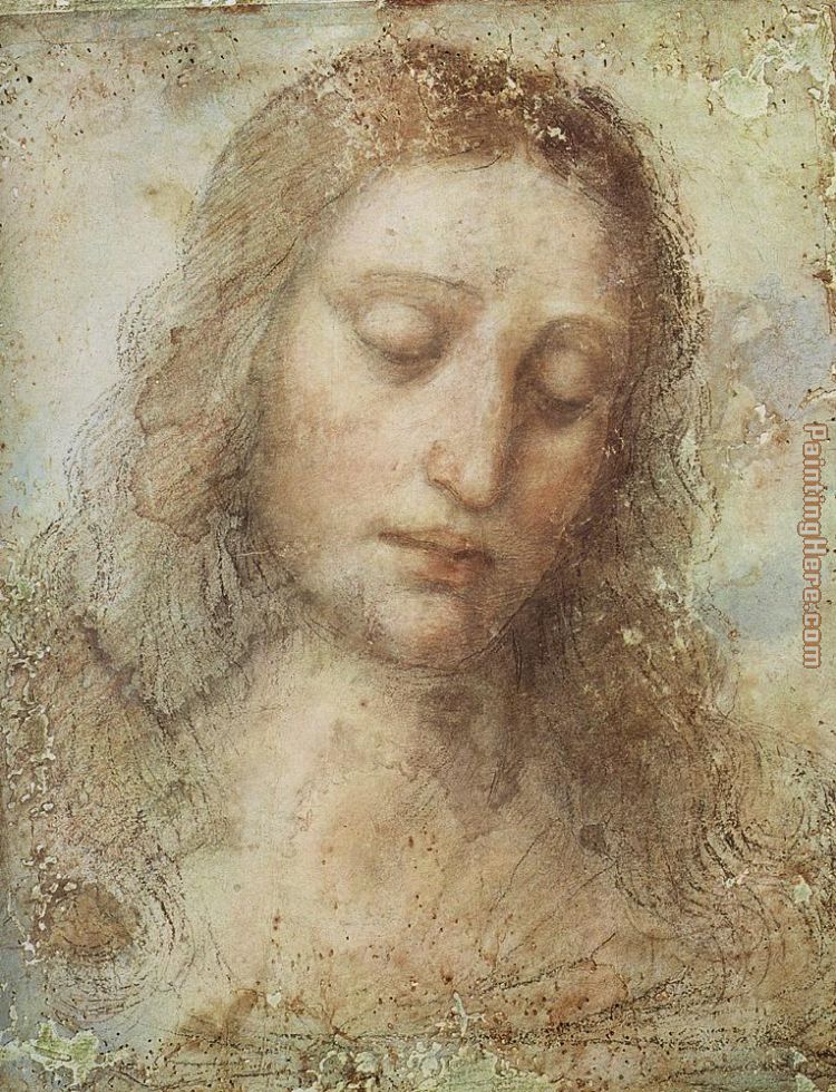 Head of Christ painting - Leonardo da Vinci Head of Christ art painting